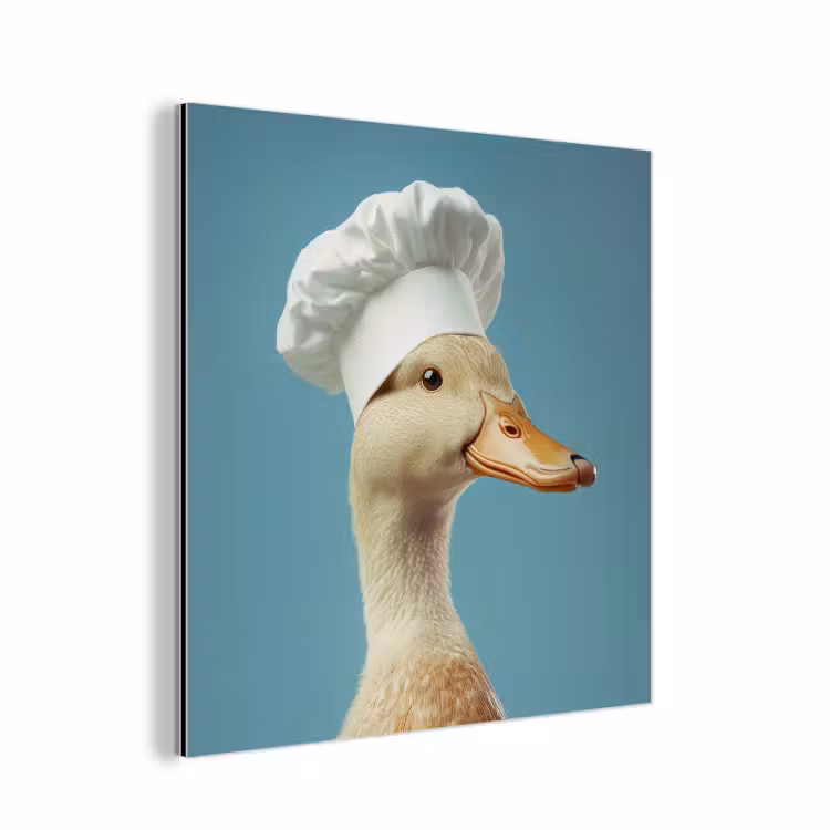 Eend - Koksmuts - Cute - Vogel aluminium wit klein -3d