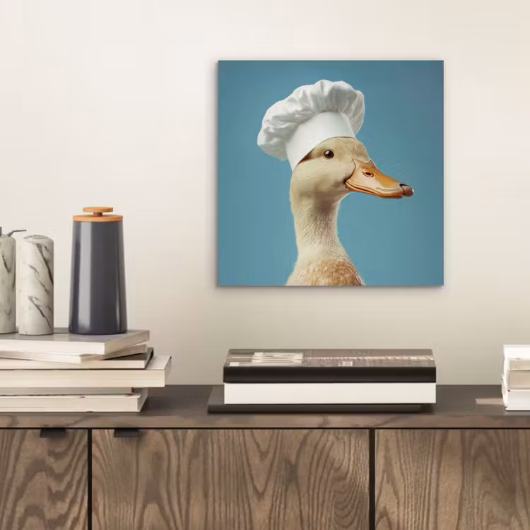 Eend - Koksmuts - Cute - Vogel aluminium wit klein -sfeer1