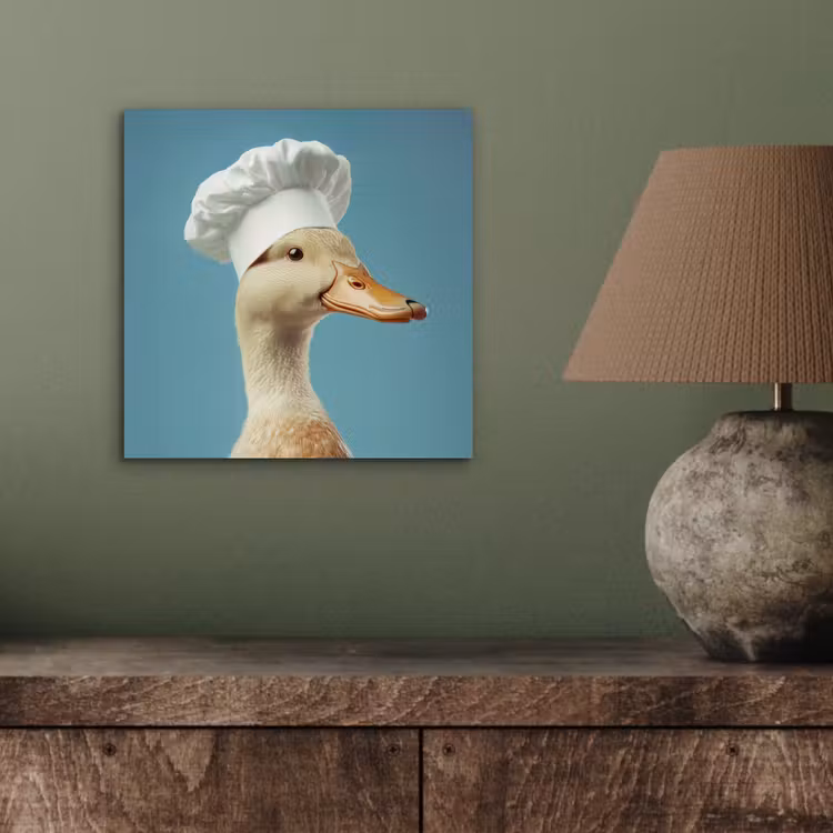 Eend - Koksmuts - Cute - Vogel aluminium wit klein -sfeer2