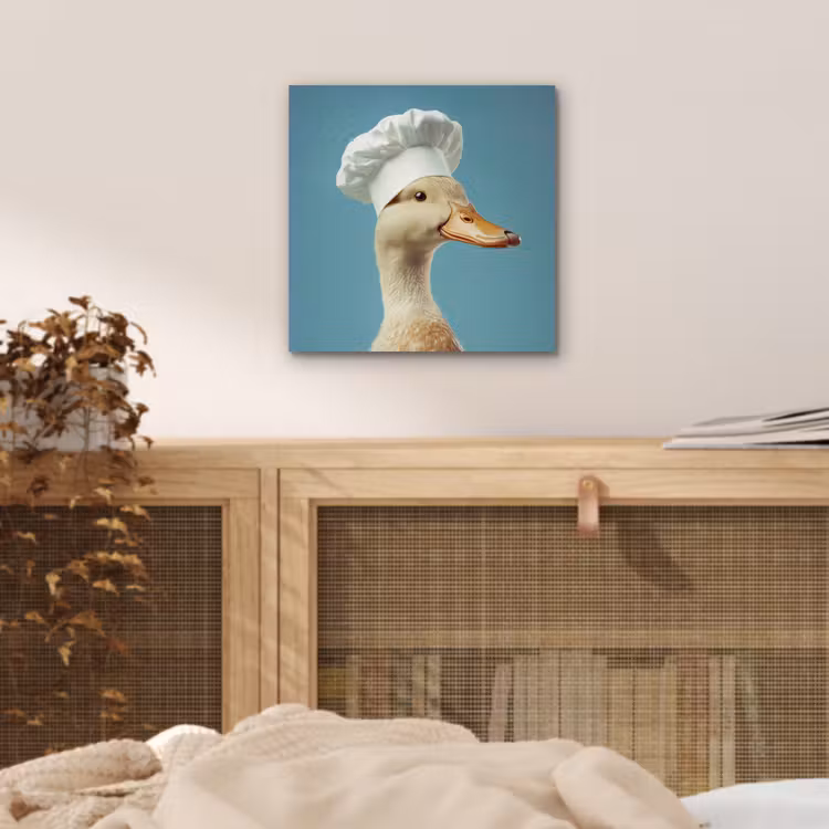 Eend - Koksmuts - Cute - Vogel aluminium wit klein -sfeer3