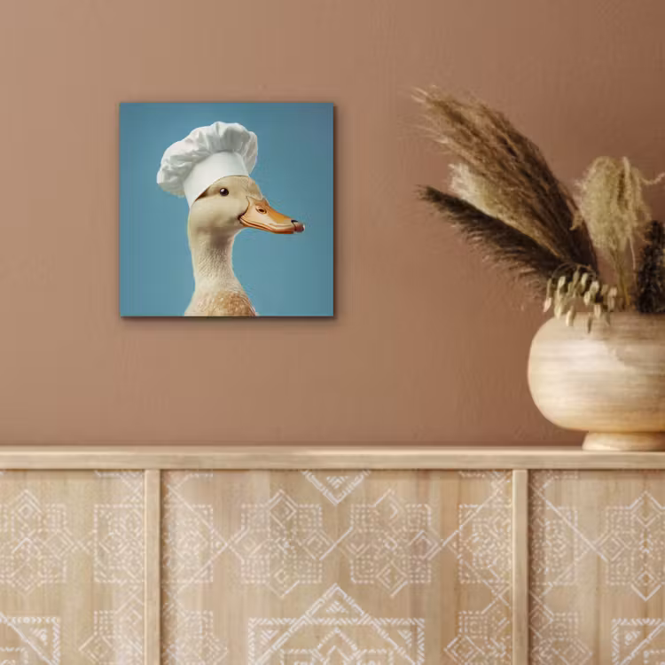Eend - Koksmuts - Cute - Vogel aluminium wit klein -sfeer4