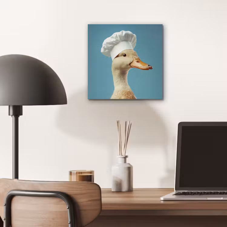 Eend - Koksmuts - Cute - Vogel aluminium wit klein -sfeer5