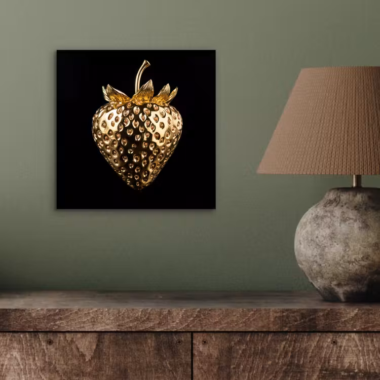 Aardbei - Goud - Zwart - Chrome aluminium wit klein -sfeer2