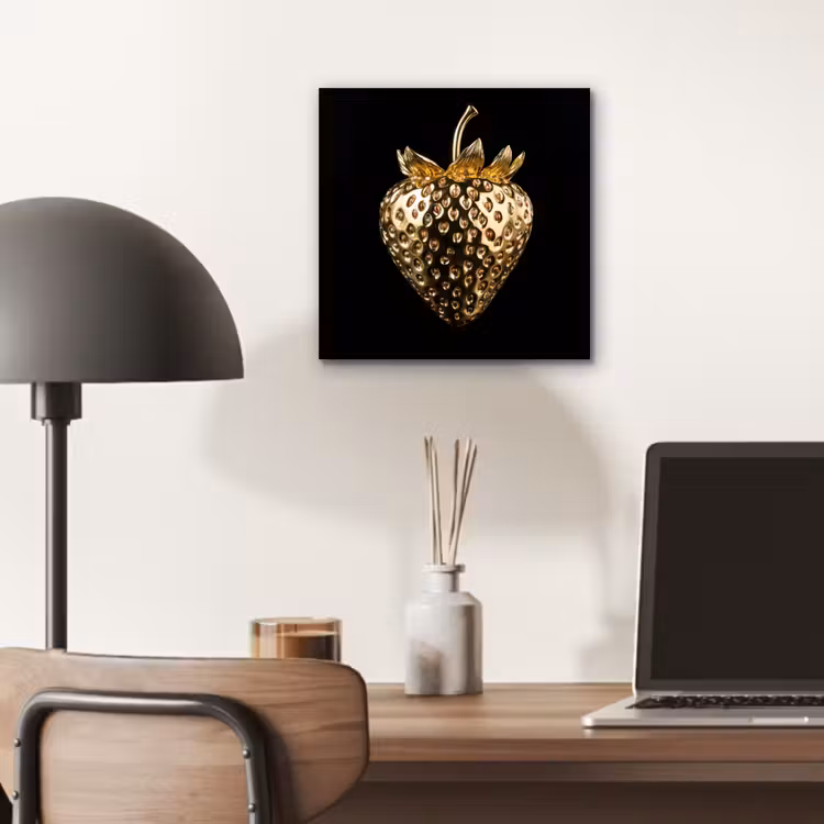Aardbei - Goud - Zwart - Chrome aluminium wit klein -sfeer5