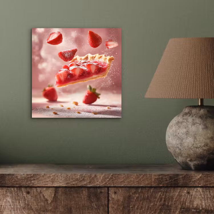 Aardbei - Taart- Eten - Roze aluminium wit klein -sfeer2