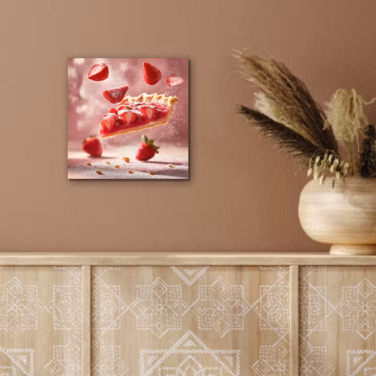Aardbei - Taart- Eten - Roze aluminium wit klein -sfeer4
