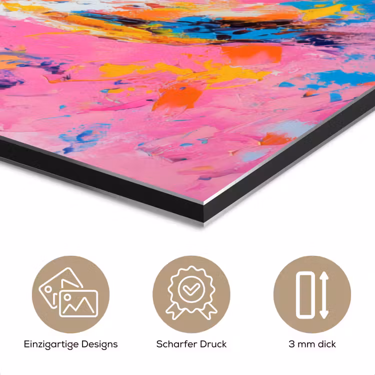Uil - Roze - Blauw - Verf - Abstract aluminium wit klein -closeup_DE