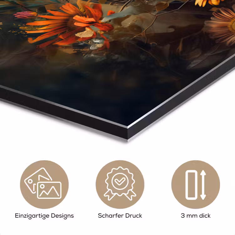 Uil - Vogel - Bloemen - Planten - Botanisch aluminium wit klein -closeup_DE