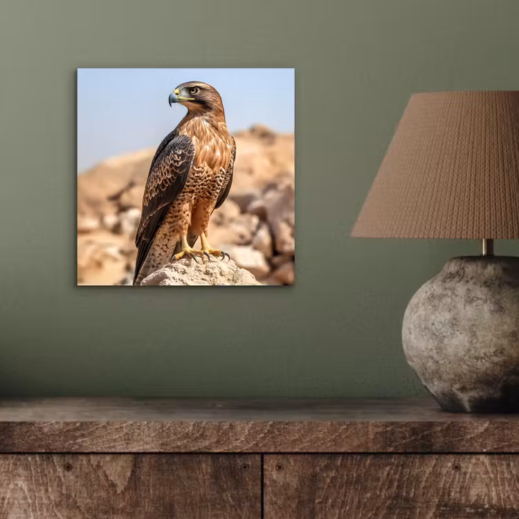 Valk - Vogel - Rots - Macht aluminium wit klein -sfeer2