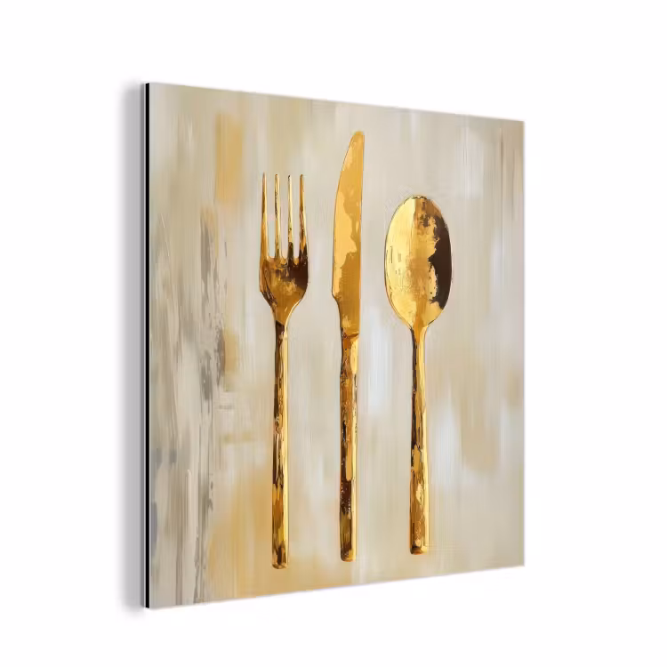 Verf - Goud - Bestek aluminium wit klein -3d