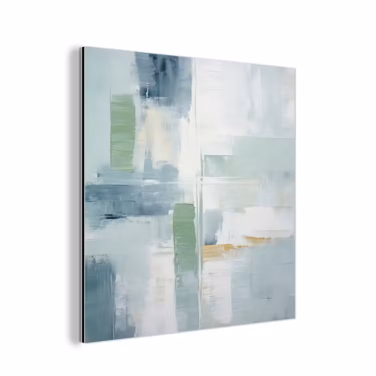 Verf - Moderne kunst - Abstract - Grijs aluminium wit klein -3d