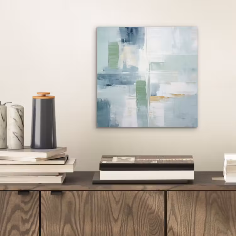 Verf - Moderne kunst - Abstract - Grijs aluminium wit klein -sfeer1