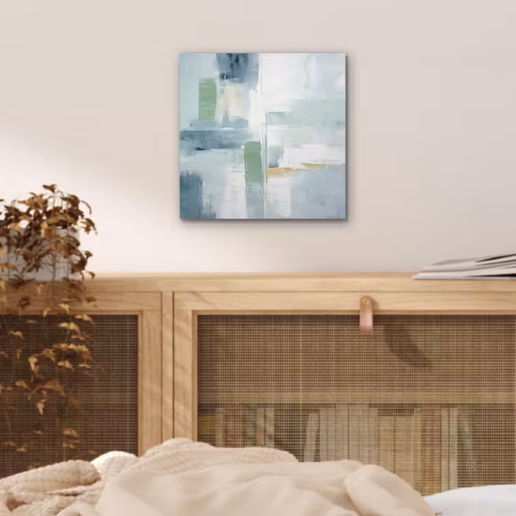 Verf - Moderne kunst - Abstract - Grijs aluminium wit klein -sfeer3
