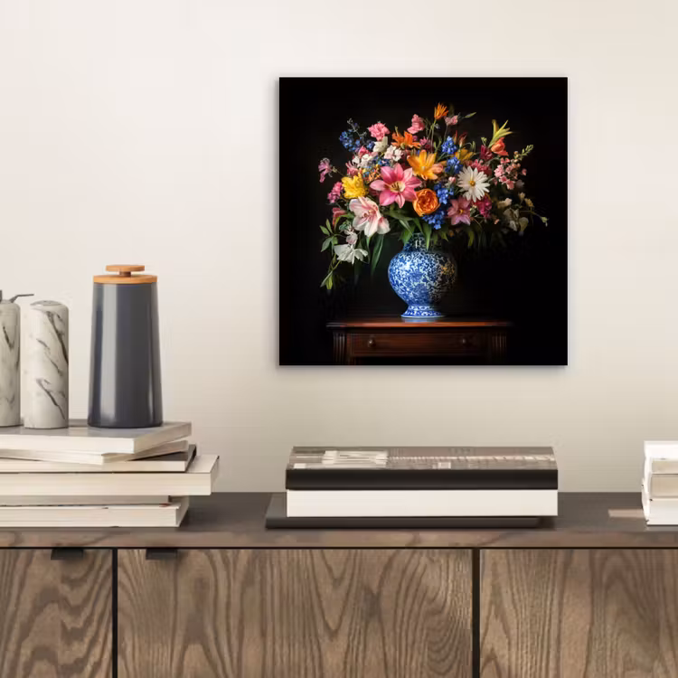 Kleur - Vaas - Bloemen - Boeket aluminium wit klein -sfeer1
