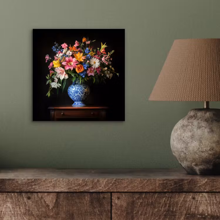 Kleur - Vaas - Bloemen - Boeket aluminium wit klein -sfeer2