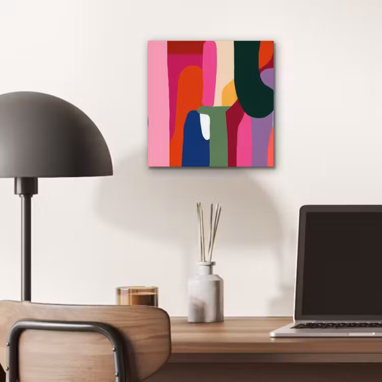 Kleurvakken - Recht - Rond - Abstract aluminium wit klein -sfeer5