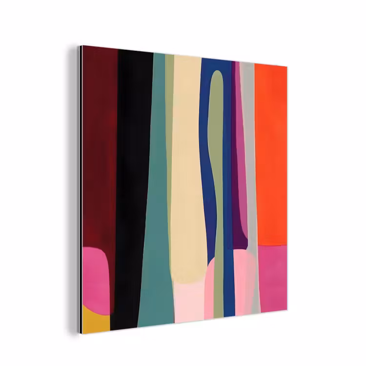 Kleurbanen - Verticaal - Kleurrijk aluminium wit klein -3d