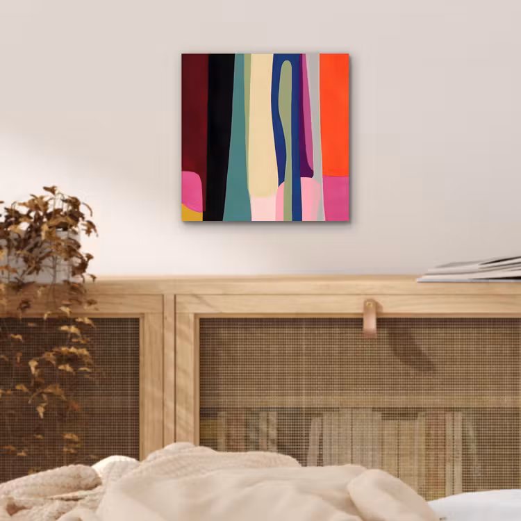 Kleurbanen - Verticaal - Kleurrijk aluminium wit klein -sfeer3