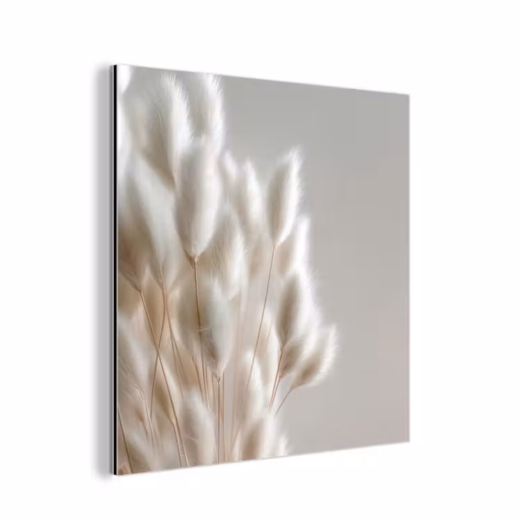 Pluimen - Beige - Minimalistisch aluminium wit klein -3d