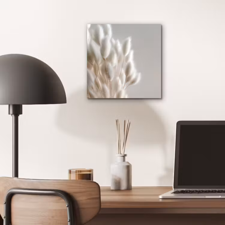Pluimen - Beige - Minimalistisch aluminium wit klein -sfeer5