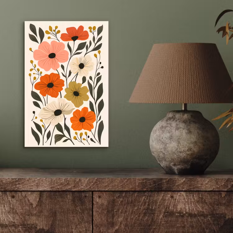 Veldbloemen - Stengels - Blaadjes - Groen aluminium wit klein -sfeer2