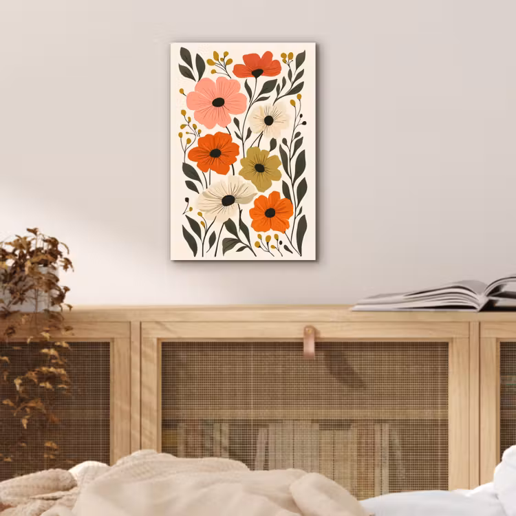 Veldbloemen - Stengels - Blaadjes - Groen aluminium wit klein -sfeer3