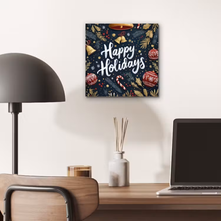 Feestelijk - Kerstgroet - Kleurrijk aluminium wit klein -sfeer5