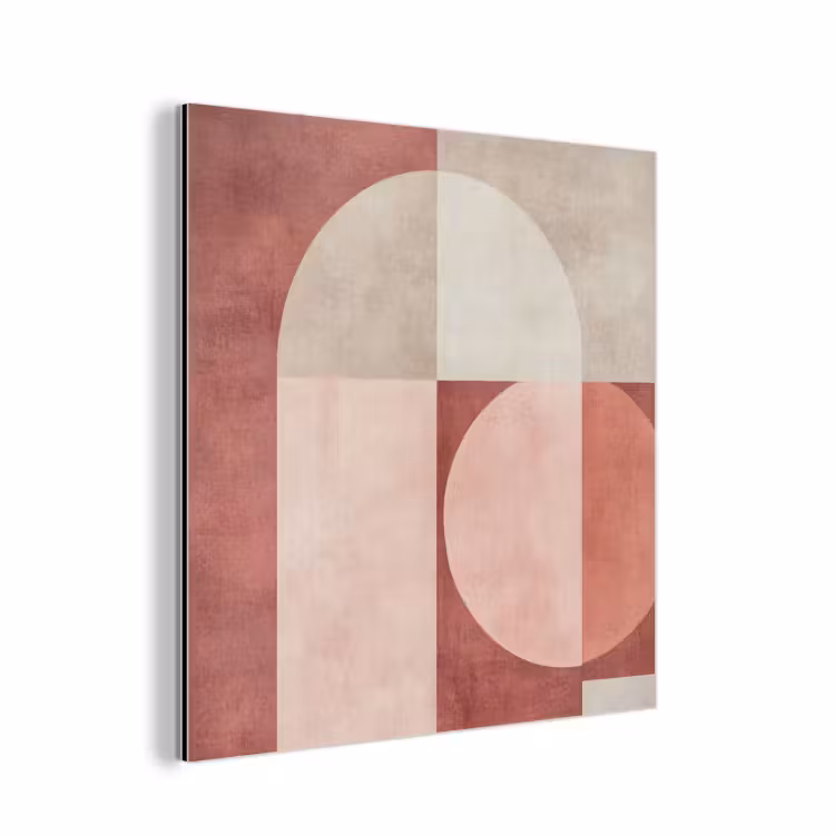 Figuren - Abstract - Roze aluminium wit klein -3d