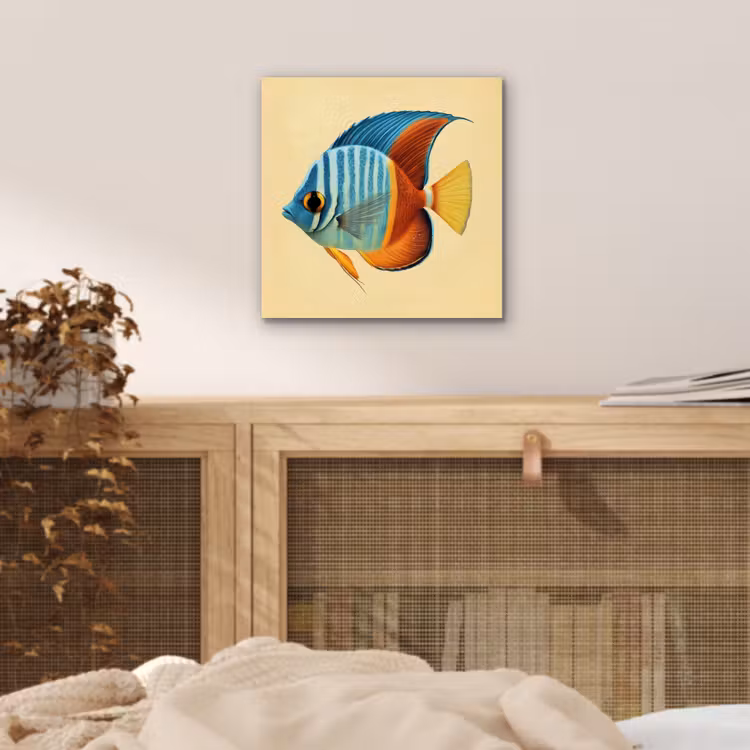 Vis - Vinnen - Blauw - Ogen aluminium wit klein -sfeer3