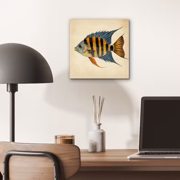 Vis - Tropisch - Strepen - Vinnen aluminium wit klein -sfeer5