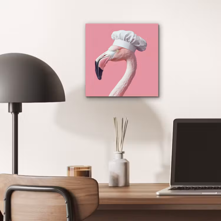 Flamingo - Roze - Koksmuts - Vogel aluminium wit klein -sfeer5