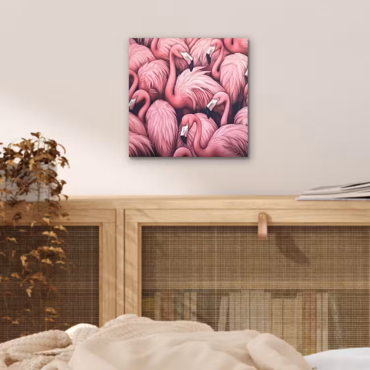 Flamingo - Roze - Dieren aluminium wit klein -sfeer3