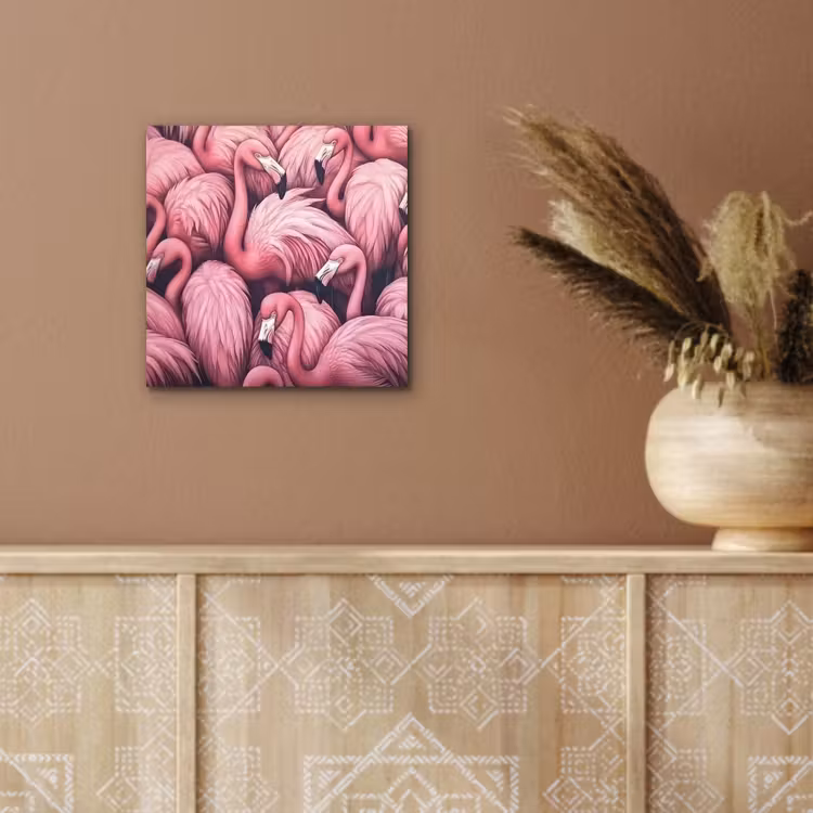 Flamingo - Roze - Dieren aluminium wit klein -sfeer4