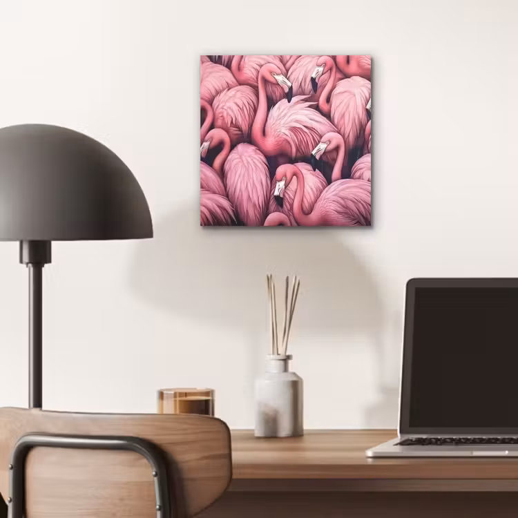 Flamingo - Roze - Dieren aluminium wit klein -sfeer5