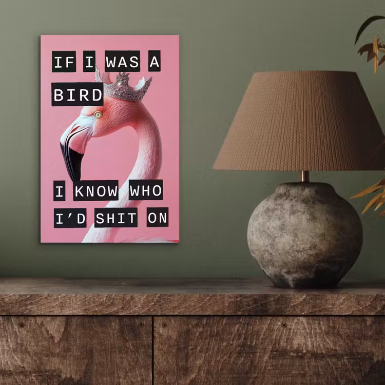 Flamingo - Roze - Vogel - Decoratie aluminium wit klein -sfeer2