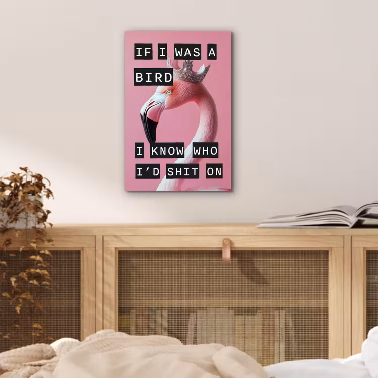 Flamingo - Roze - Vogel - Decoratie aluminium wit klein -sfeer3