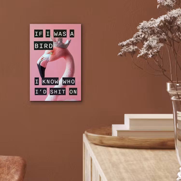Flamingo - Roze - Vogel - Decoratie aluminium wit klein -sfeer4