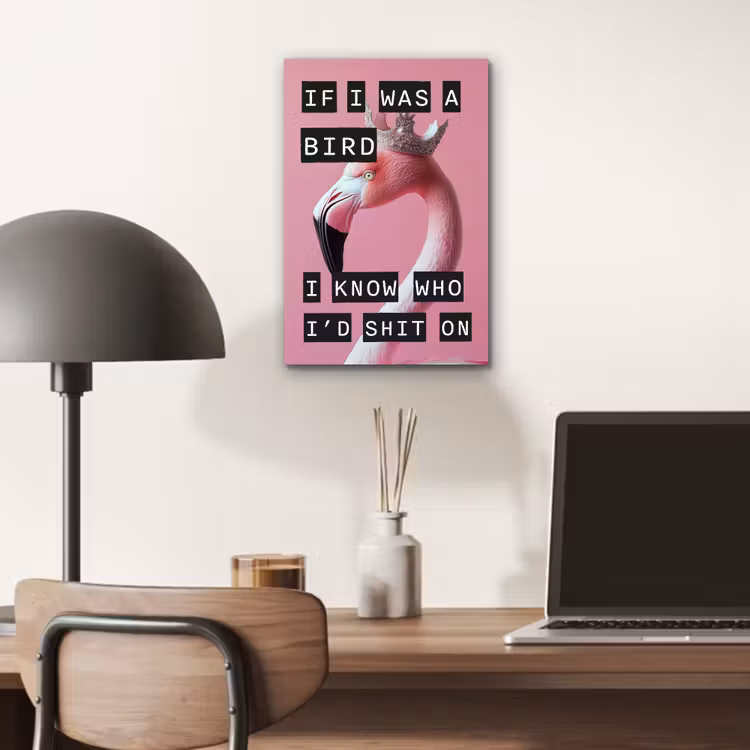 Flamingo - Roze - Vogel - Decoratie aluminium wit klein -sfeer5