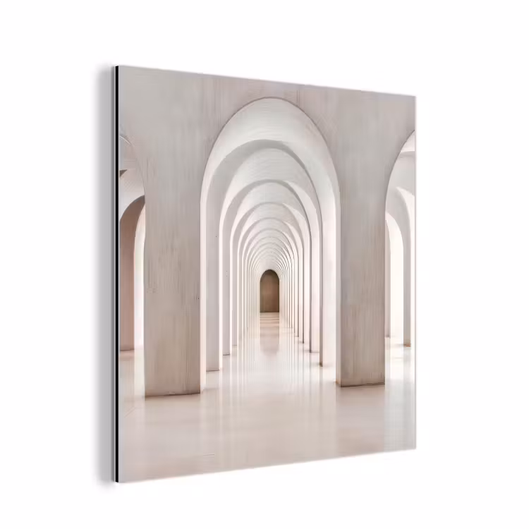 Hal - Bogen - Symmetrisch - Modern aluminium wit klein -3d
