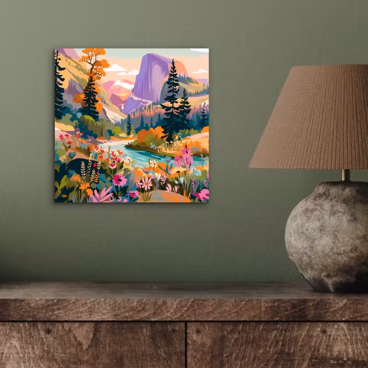 Rivier - Vallei vol bloemen - Levendig aluminium wit klein -sfeer2