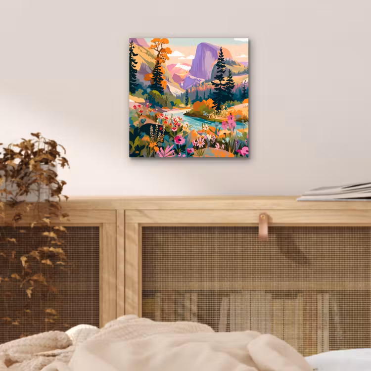Rivier - Vallei vol bloemen - Levendig aluminium wit klein -sfeer3