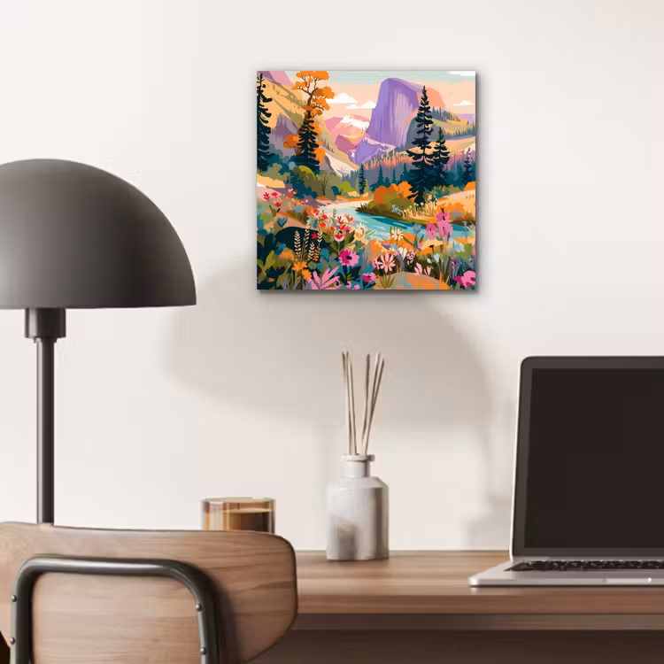 Rivier - Vallei vol bloemen - Levendig aluminium wit klein -sfeer5