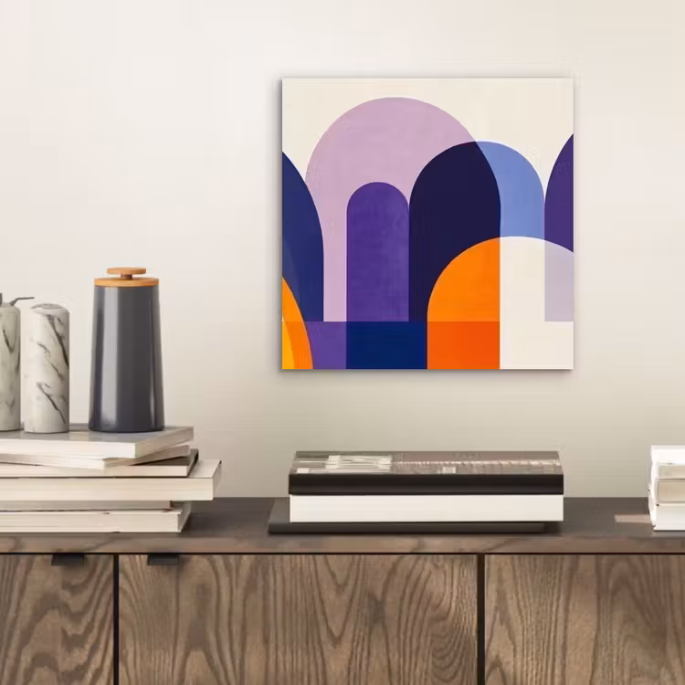 Vormen - Abstract - Grafisch - Oranje aluminium wit klein -sfeer1
