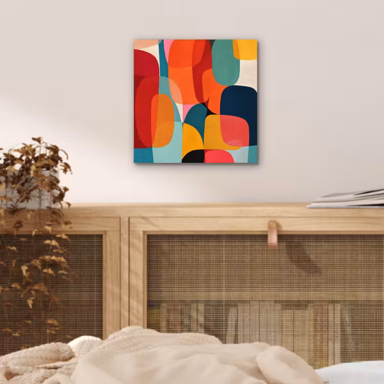 Vormen - Kleurrijk - Abstract - Vlakken aluminium wit klein -sfeer3