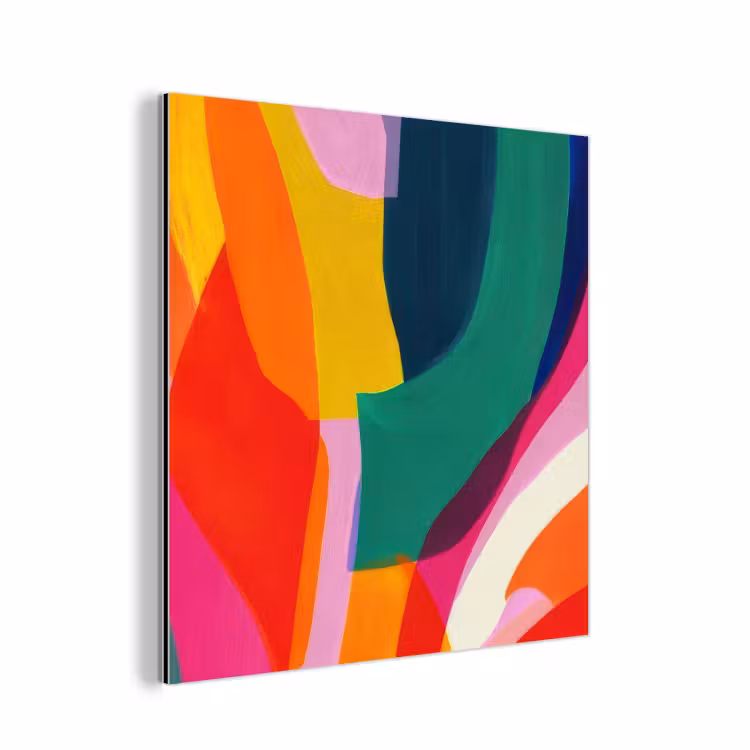 Vormen - Golvend - Abstract - Felroze aluminium wit klein -3d