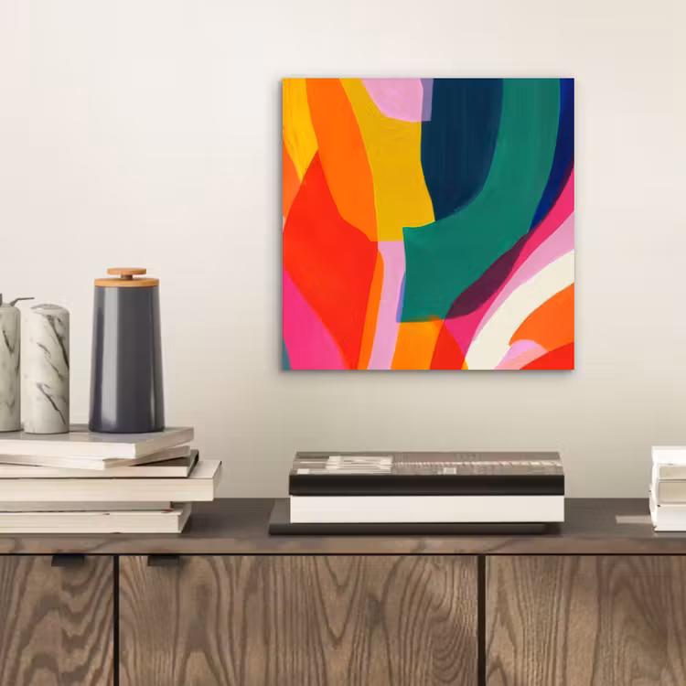 Vormen - Golvend - Abstract - Felroze aluminium wit klein -sfeer1