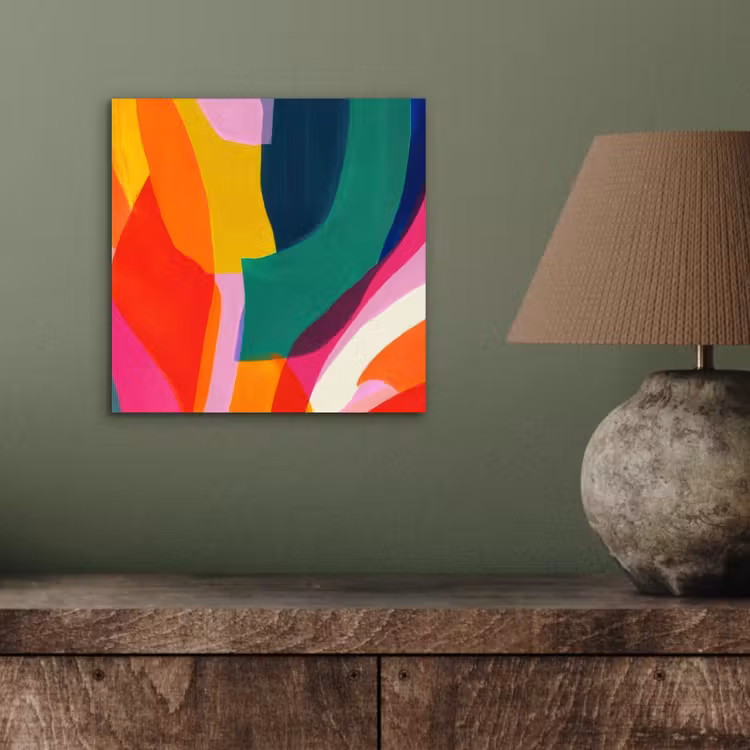 Vormen - Golvend - Abstract - Felroze aluminium wit klein -sfeer2