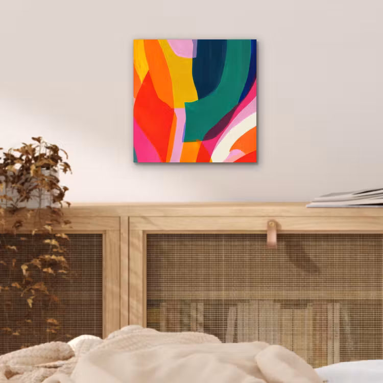 Vormen - Golvend - Abstract - Felroze aluminium wit klein -sfeer3