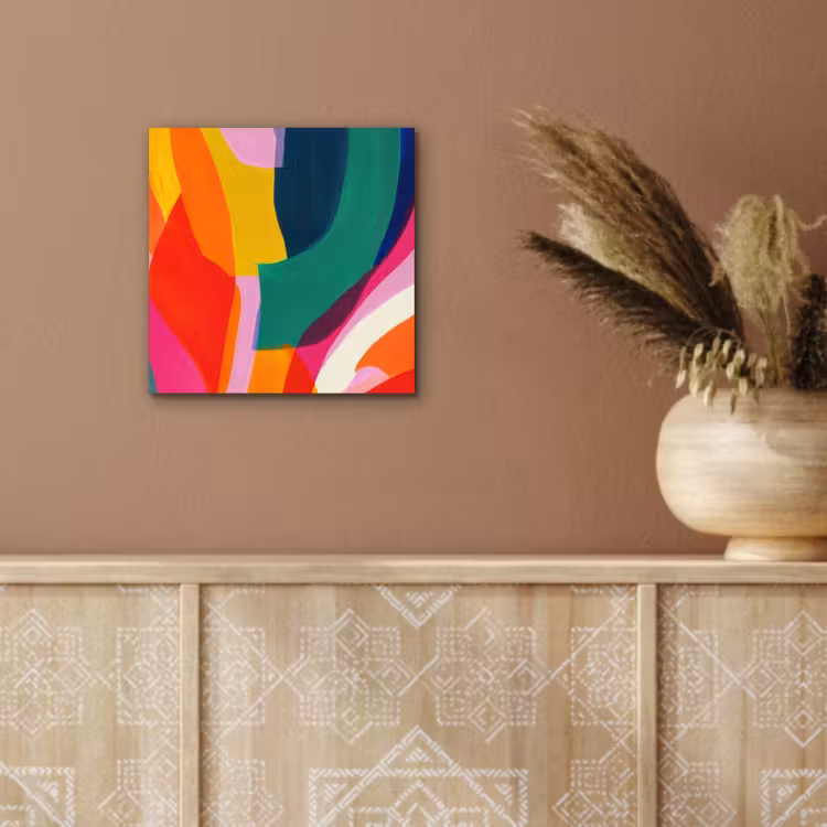Vormen - Golvend - Abstract - Felroze aluminium wit klein -sfeer4