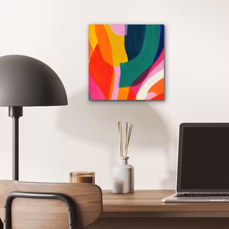 Vormen - Golvend - Abstract - Felroze aluminium wit klein -sfeer5